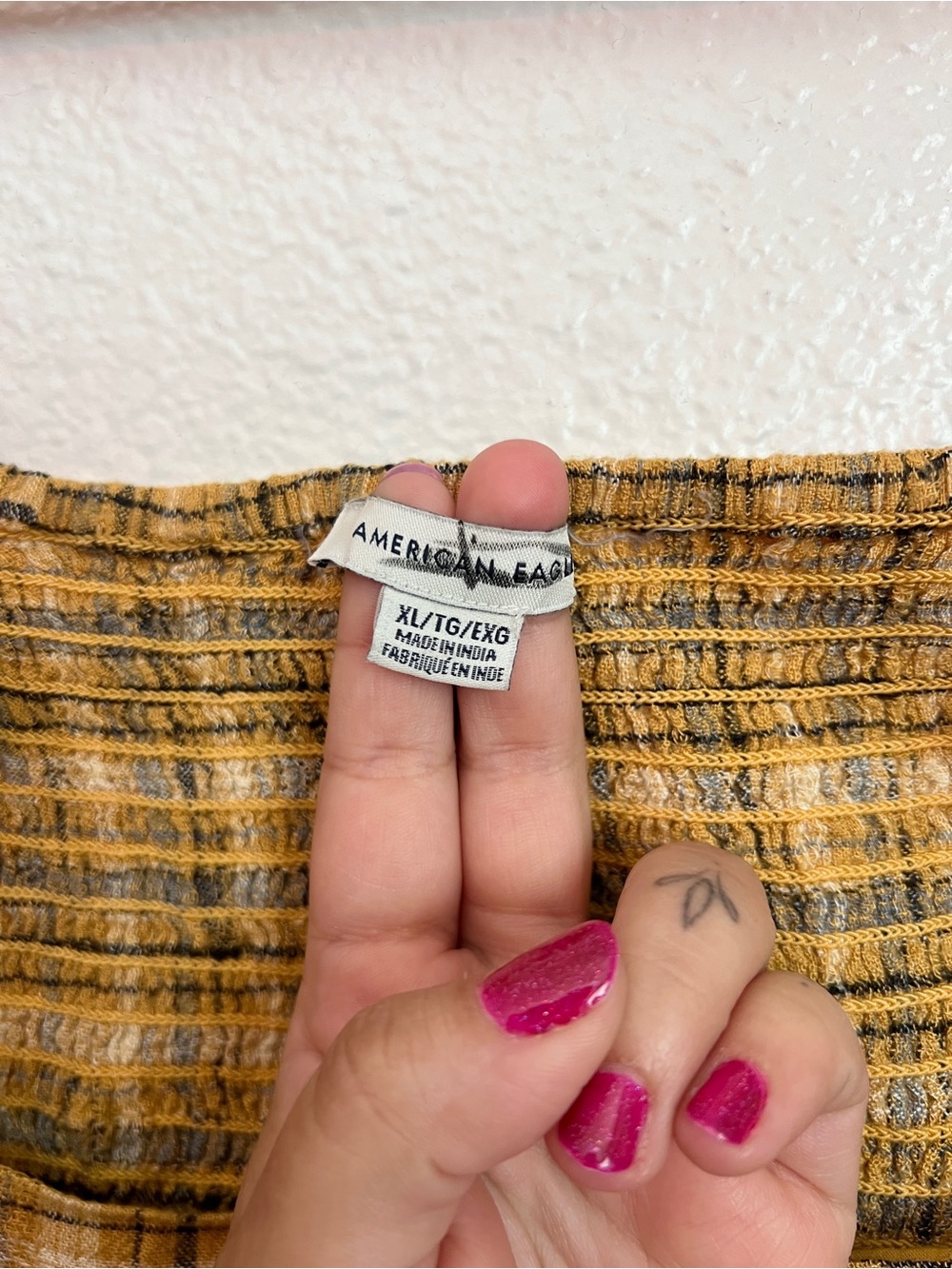 American Eagle Outfitters Yellow Plaid Cropped Tank - Picture 3 of 6